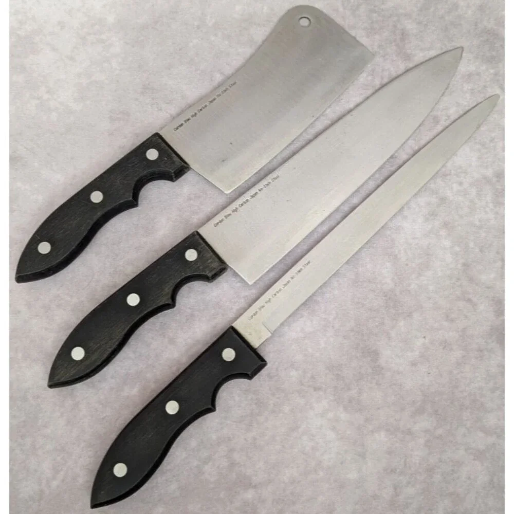 Cordon Bleu 3 Piece Knife Set Chef Cleaver Carving High Carbon Japan Stainless